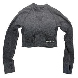 Gymshark medium Ombre seamless long sleeve athletic crop top TLS2 2891